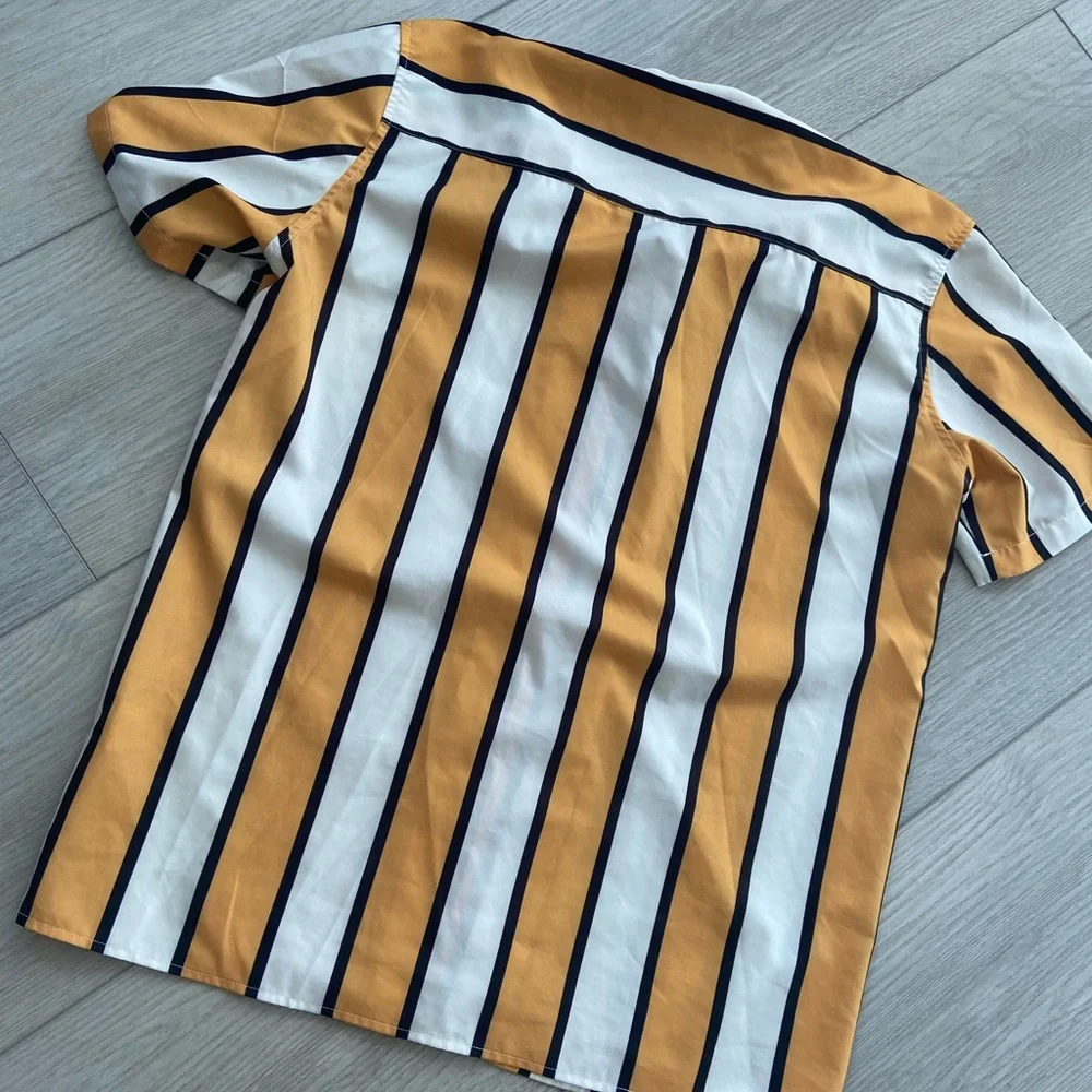 Shein Mens Vertical Stripped button down. - Picture 3 of 7